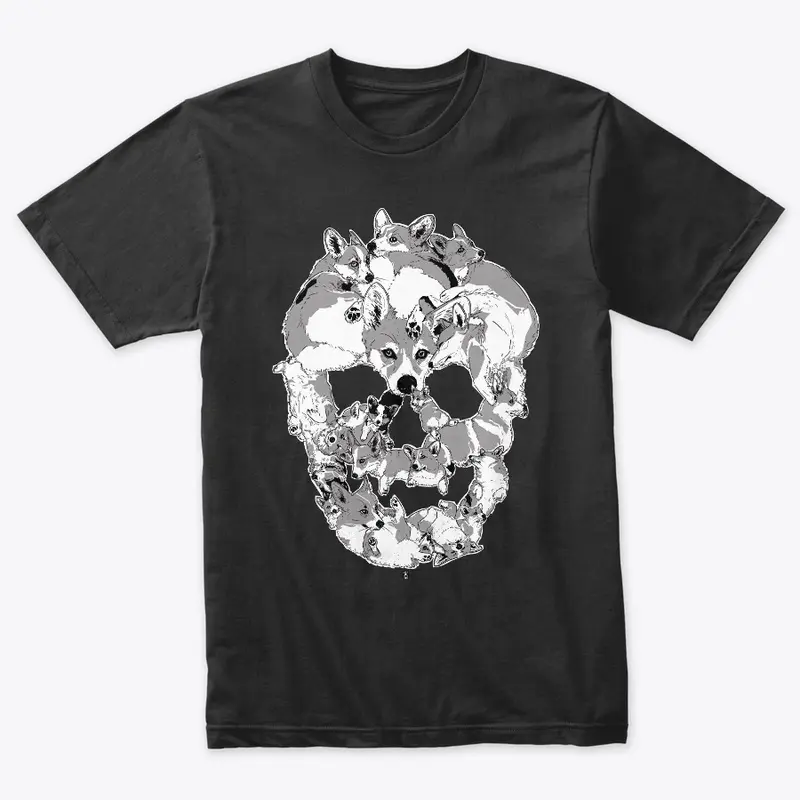 Corgi Skull B&W